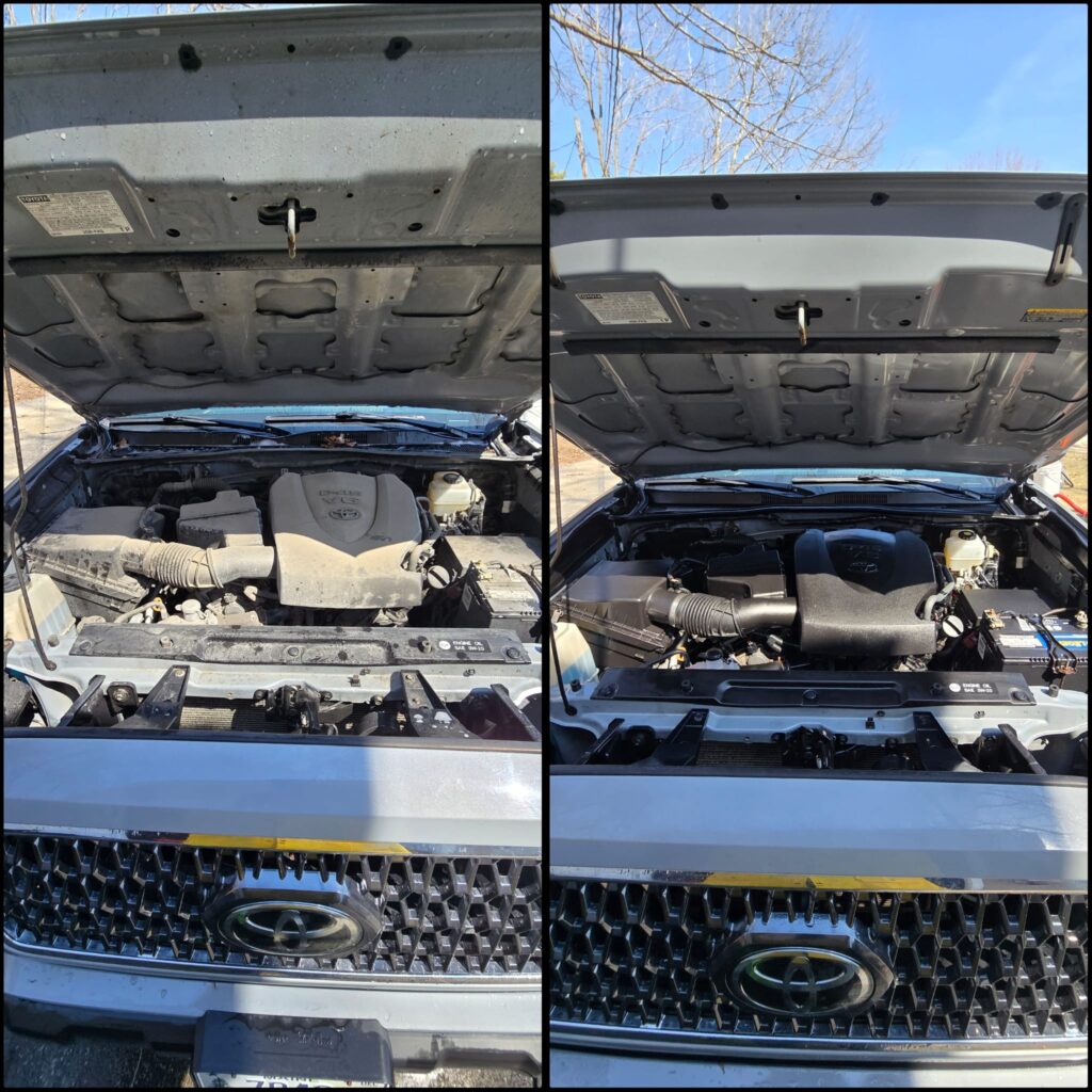 Engine bay cleaning in Portland Maine by Care Clean Mobile Detailing
